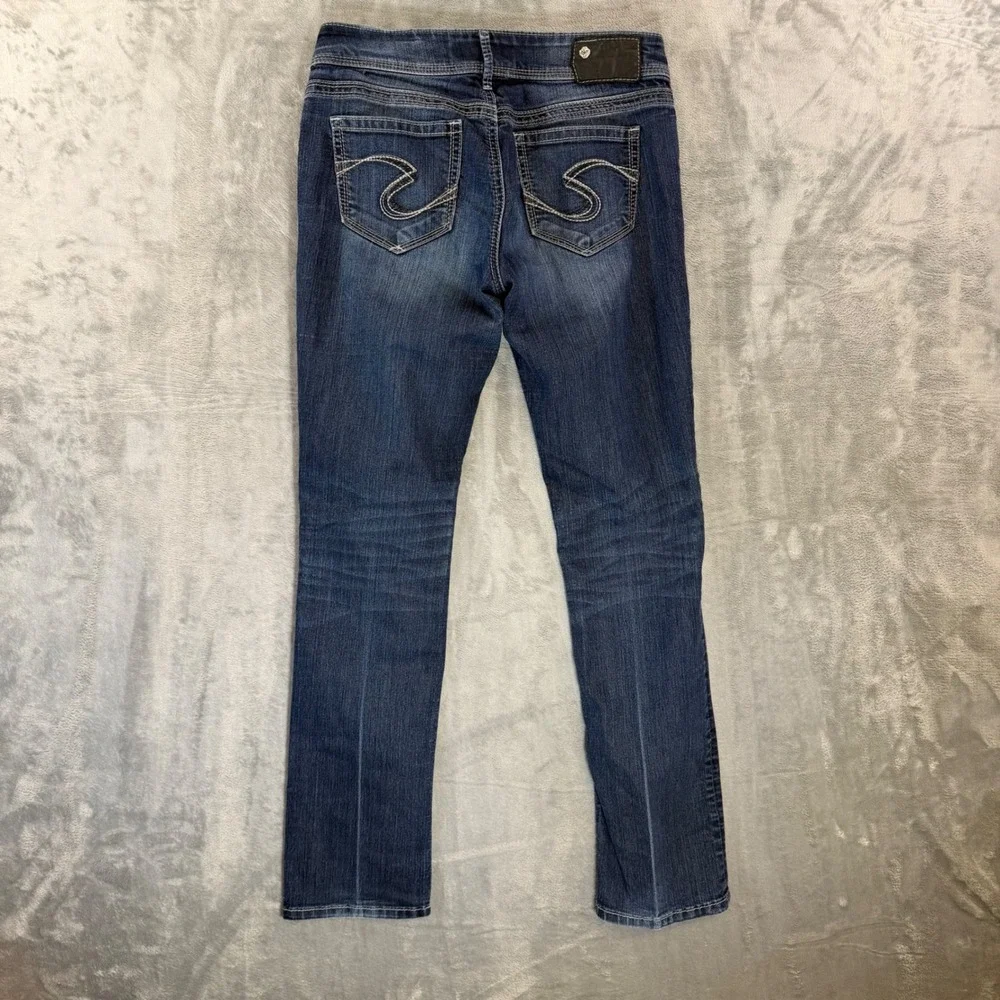 Silver Jeans Suki Straight‎ Leg Jeans Women's Size 28x32 Blue Dark Wash Denim